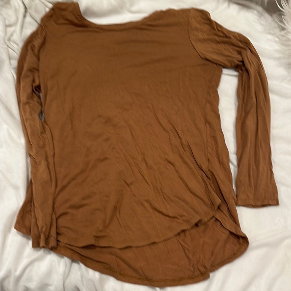 Women's Brown Long Sleeve Top
